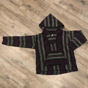 purple,black, and white baja pullover hoodie